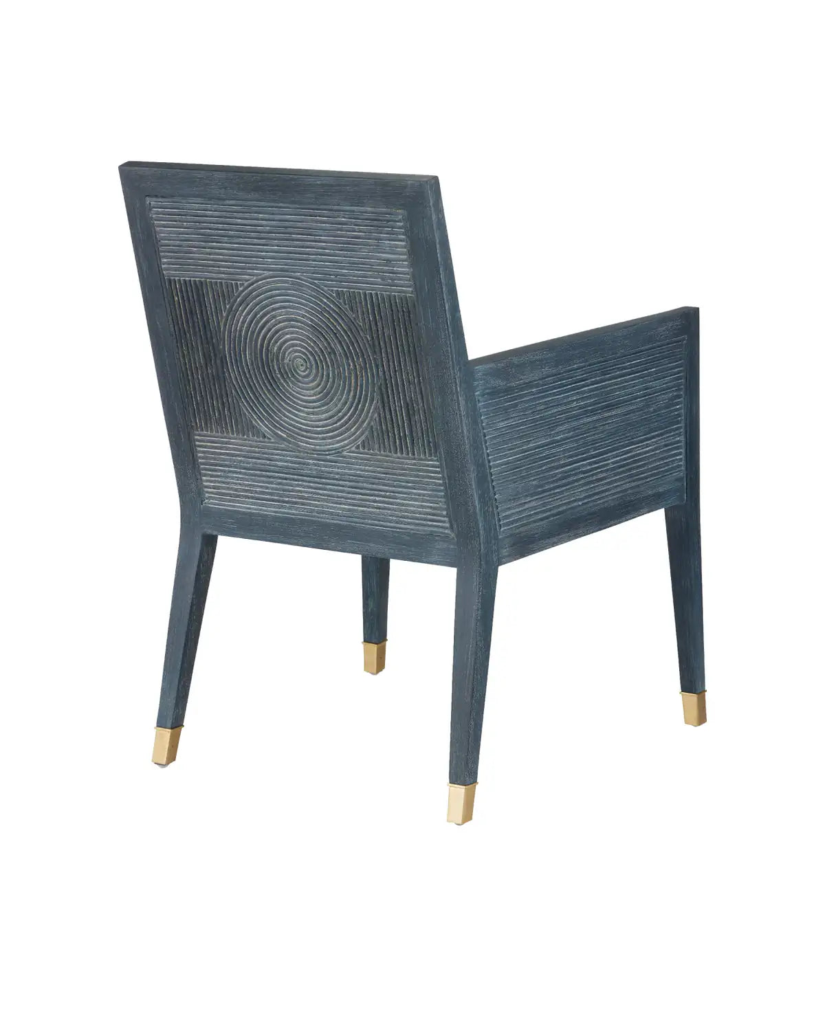 CURREY & COMPANY, SANTOS VINTAGE NAVY ARMCHAIR BARRETT DUSK, LOUNGE
