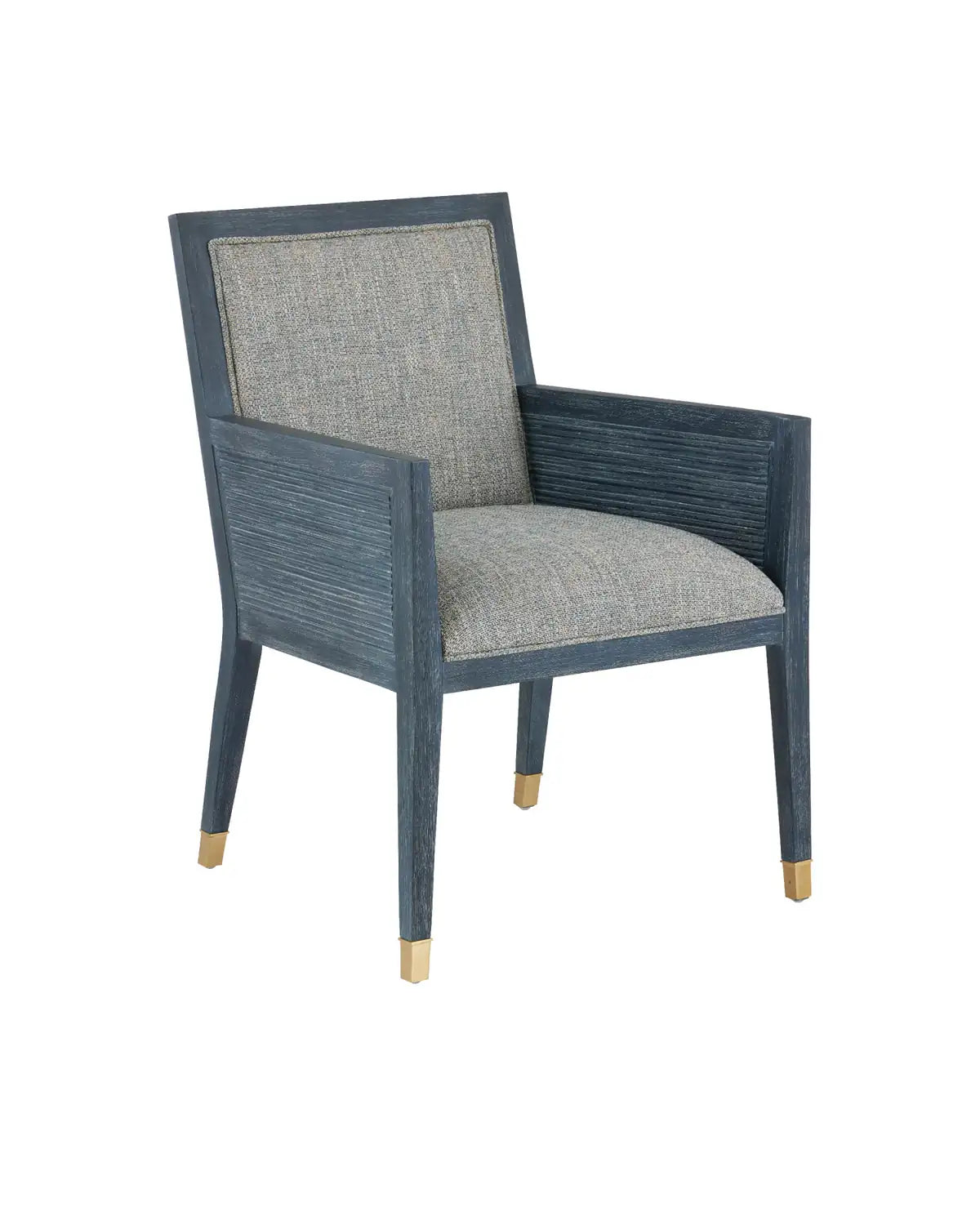CURREY & COMPANY, SANTOS VINTAGE NAVY ARMCHAIR BARRETT DUSK, LOUNGE