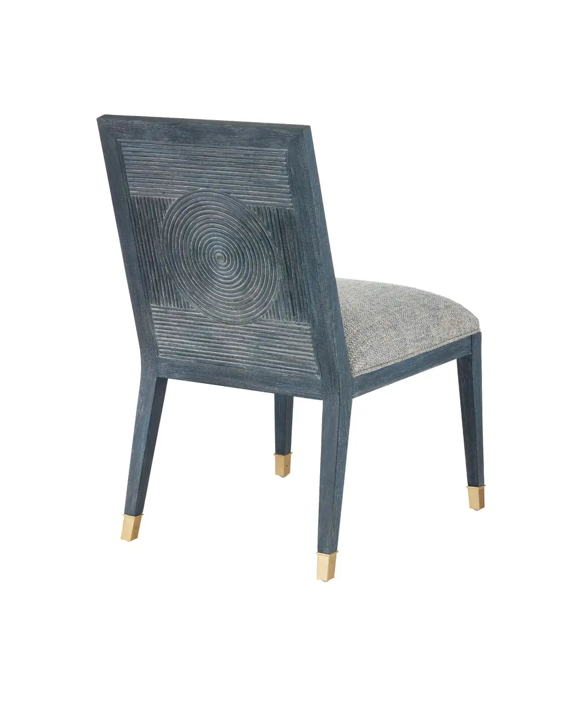 CURREY & COMPANY, SANTOS VINTAGE NAVY SIDE CHAIR BARRETT DUSK, LOUNGE