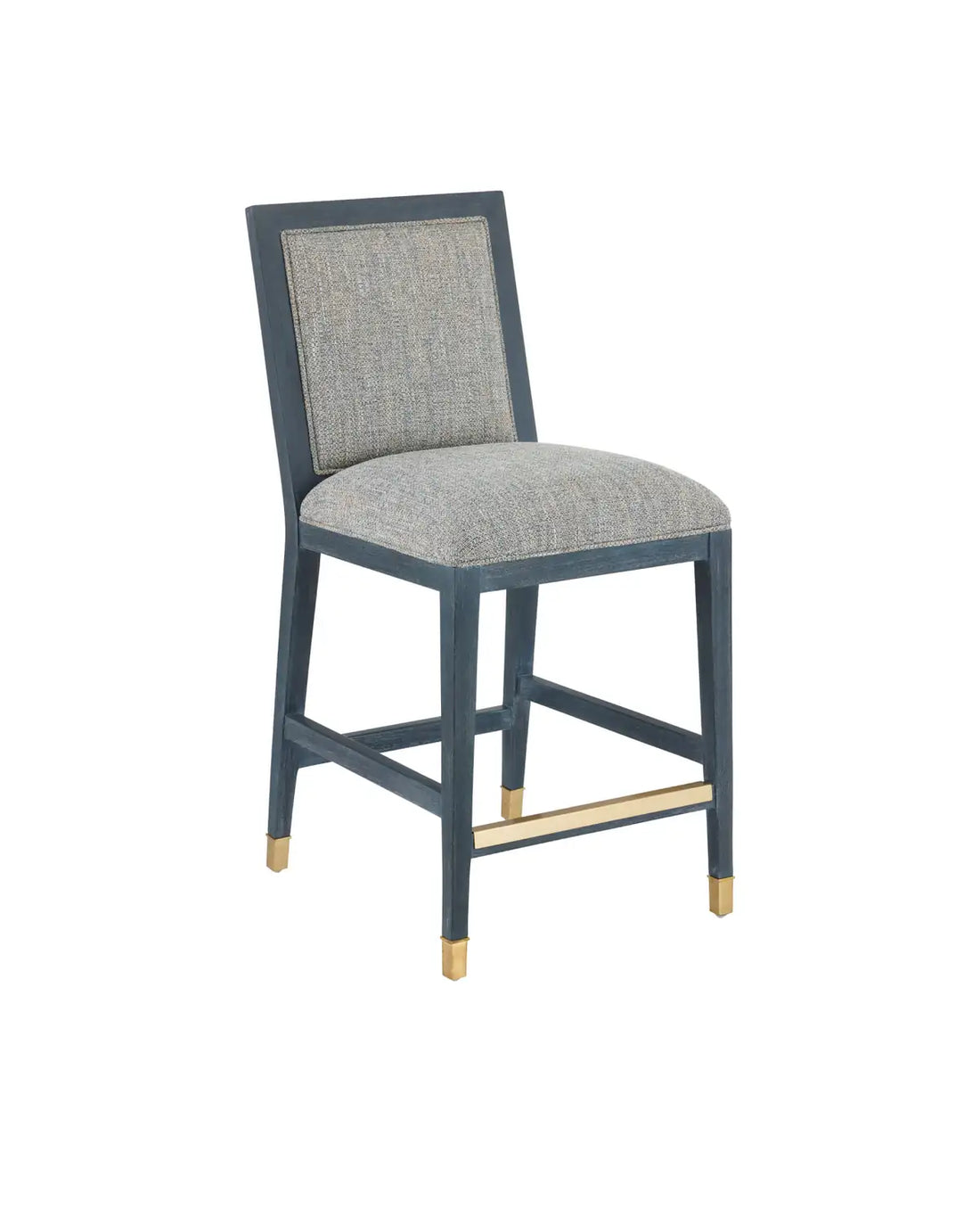 CURREY & COMPANY, SANTOS VINTAGE NAVY COUNTER STOOL BARRETT DUSK, BAR STOOLS