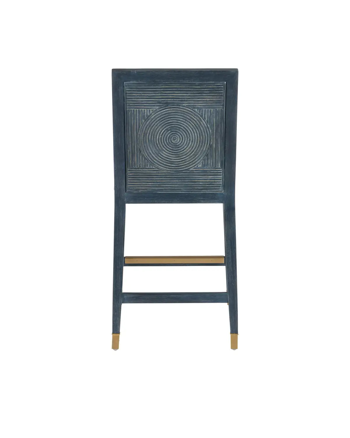 CURREY & COMPANY, SANTOS VINTAGE NAVY COUNTER STOOL BARRETT DUSK, BAR STOOLS