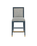 CURREY & COMPANY, SANTOS VINTAGE NAVY COUNTER STOOL BARRETT DUSK, BAR STOOLS