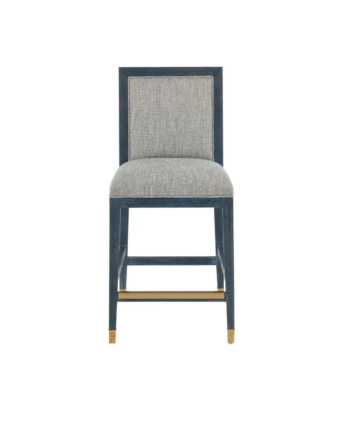 CURREY & COMPANY, SANTOS VINTAGE NAVY COUNTER STOOL BARRETT DUSK, BAR STOOLS