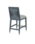 CURREY & COMPANY, SANTOS VINTAGE NAVY COUNTER STOOL BARRETT DUSK, BAR STOOLS