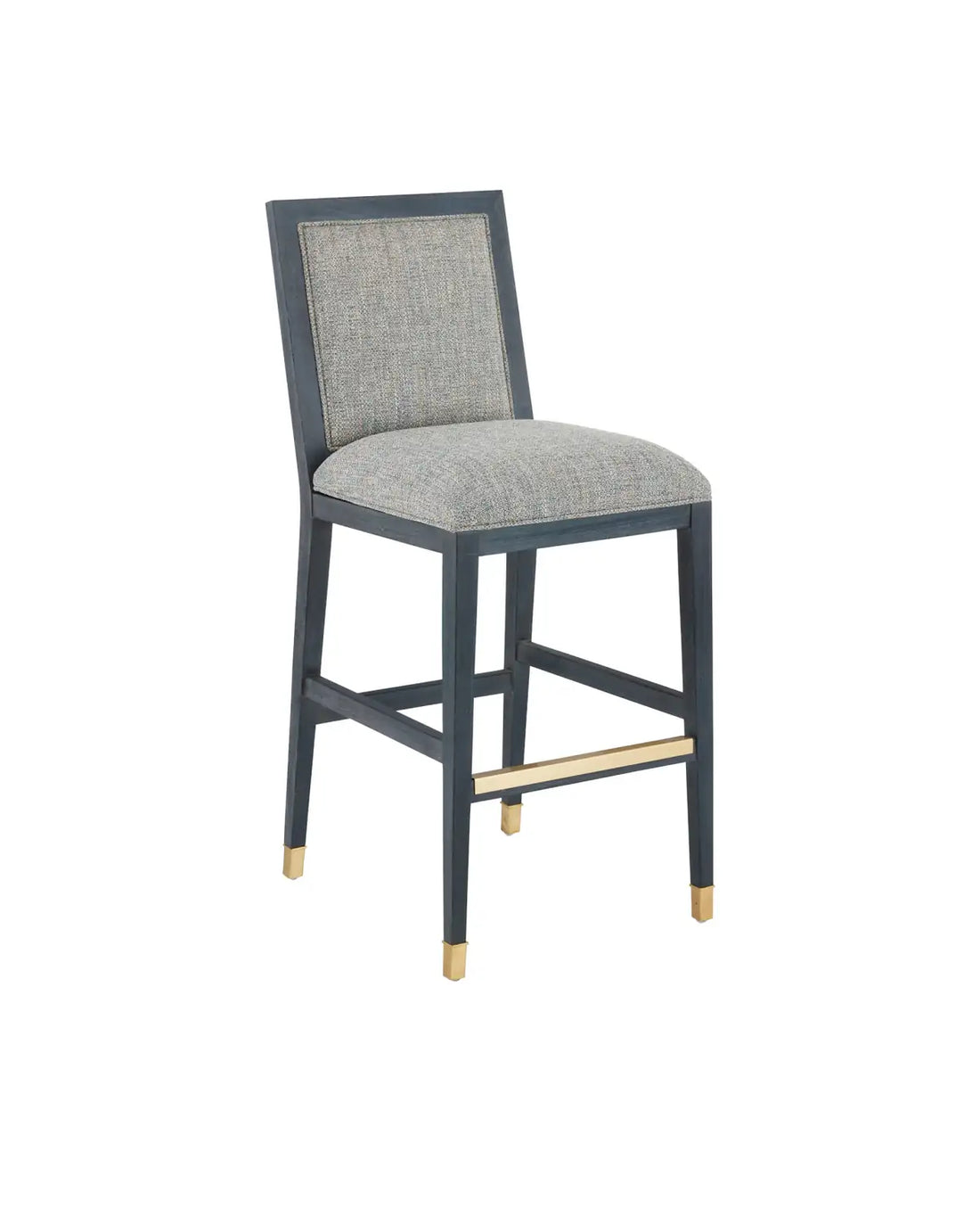 CURREY & COMPANY, SANTOS VINTAGE NAVY BAR STOOL BARRETT DUSK, BAR STOOLS