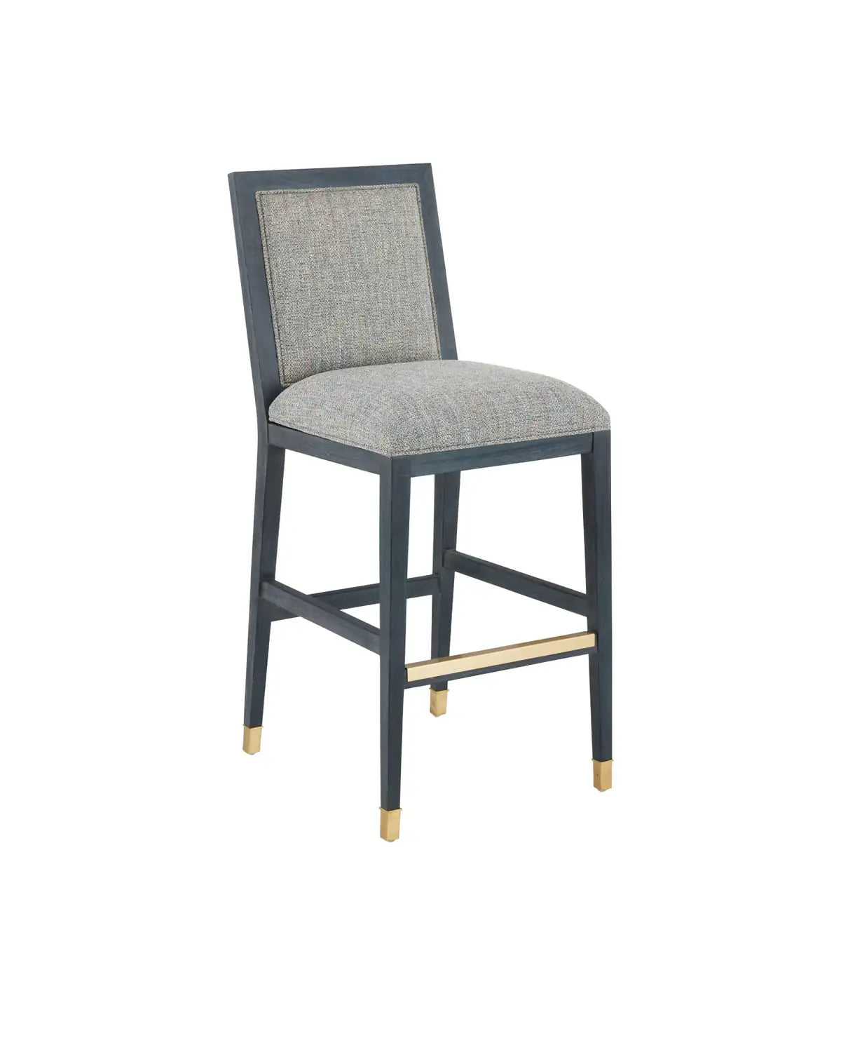 CURREY & COMPANY, SANTOS VINTAGE NAVY BAR STOOL BARRETT DUSK, BAR STOOLS