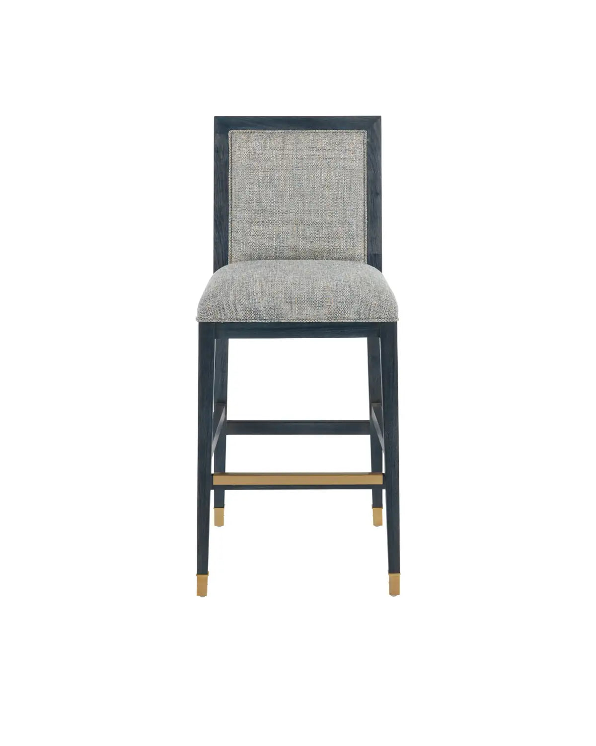 CURREY & COMPANY, SANTOS VINTAGE NAVY BAR STOOL BARRETT DUSK, BAR STOOLS