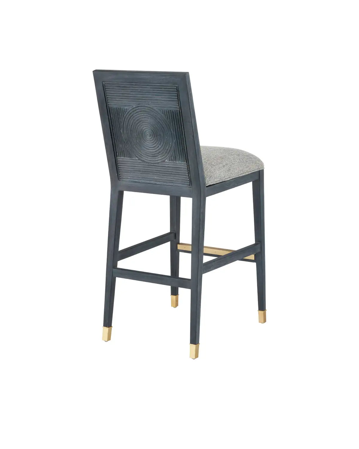 CURREY & COMPANY, SANTOS VINTAGE NAVY BAR STOOL BARRETT DUSK, BAR STOOLS