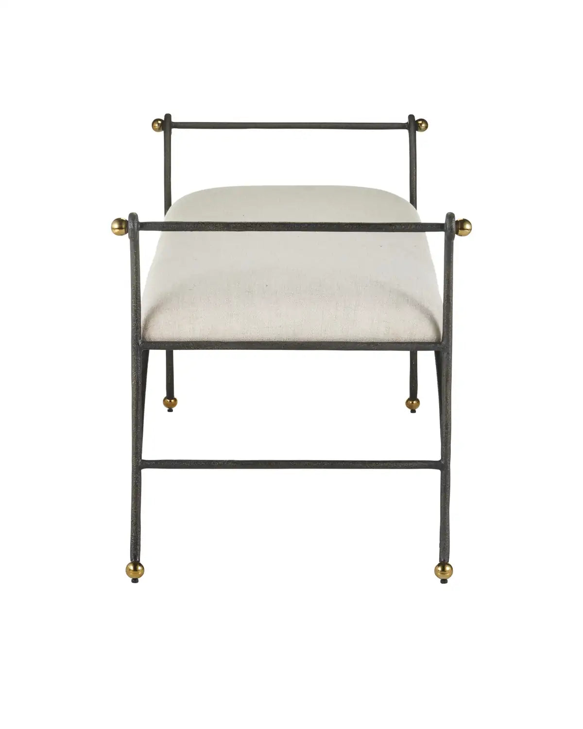 CURREY & COMPANY MABEL BENCH PERF BARRETT SANDSTONE - Benches, Ottoman, Stools