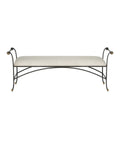 CURREY & COMPANY MABEL BENCH PERF BARRETT SANDSTONE - Benches, Ottoman, Stools