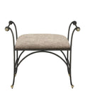 CURREY & COMPANY MABEL OTTOMAN PERF BARRETT SANDSTONE - Benches, Ottoman, Stools