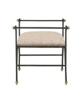 CURREY & COMPANY MABEL OTTOMAN PERF BARRETT SANDSTONE - Benches, Ottoman, Stools