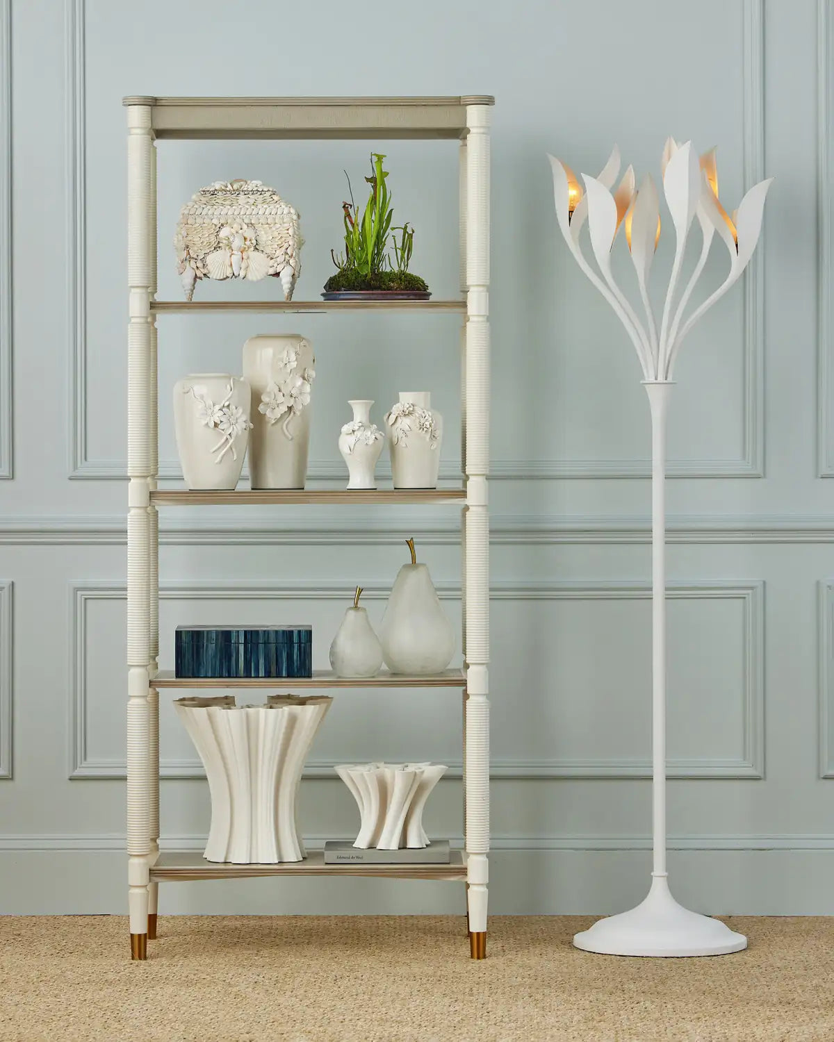 CURREY & COMPANY, SNOWFLOWER FLOOR LAMP, FLOOR LAMP