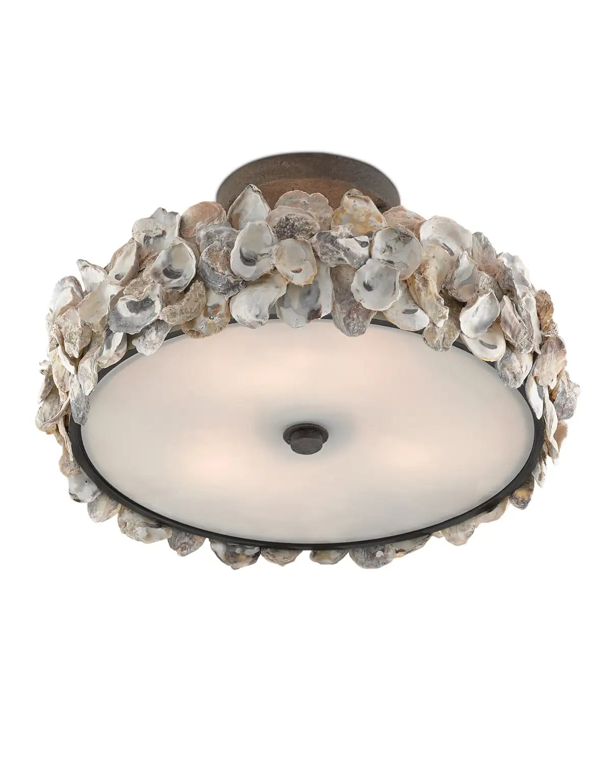CURREY & COMPANY, OYSTER SHELL SEMI-FLUSH MOUNT, SEMI FLUSH MOUNT LIGHT