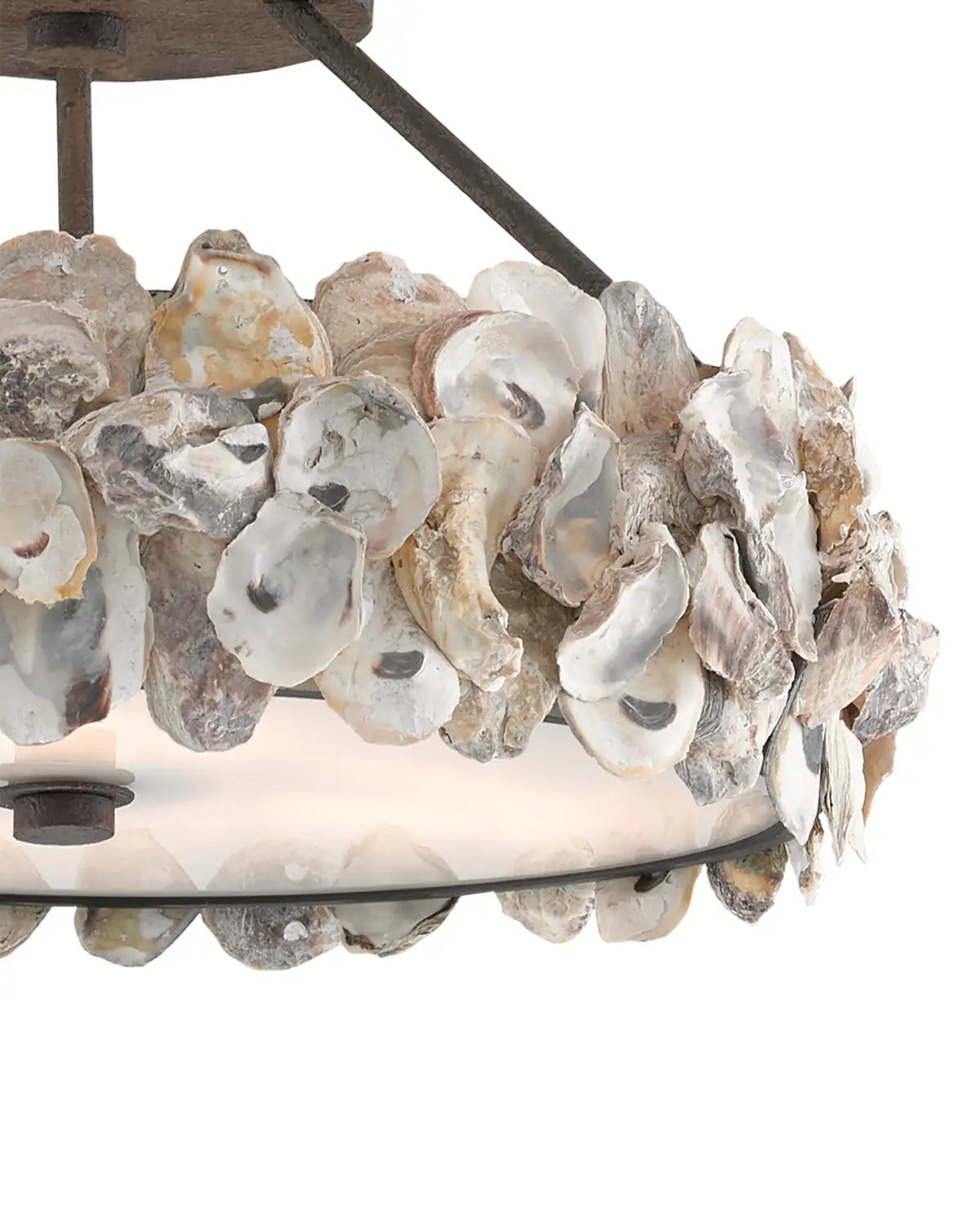 CURREY & COMPANY, OYSTER SHELL SEMI-FLUSH MOUNT, SEMI FLUSH MOUNT LIGHT