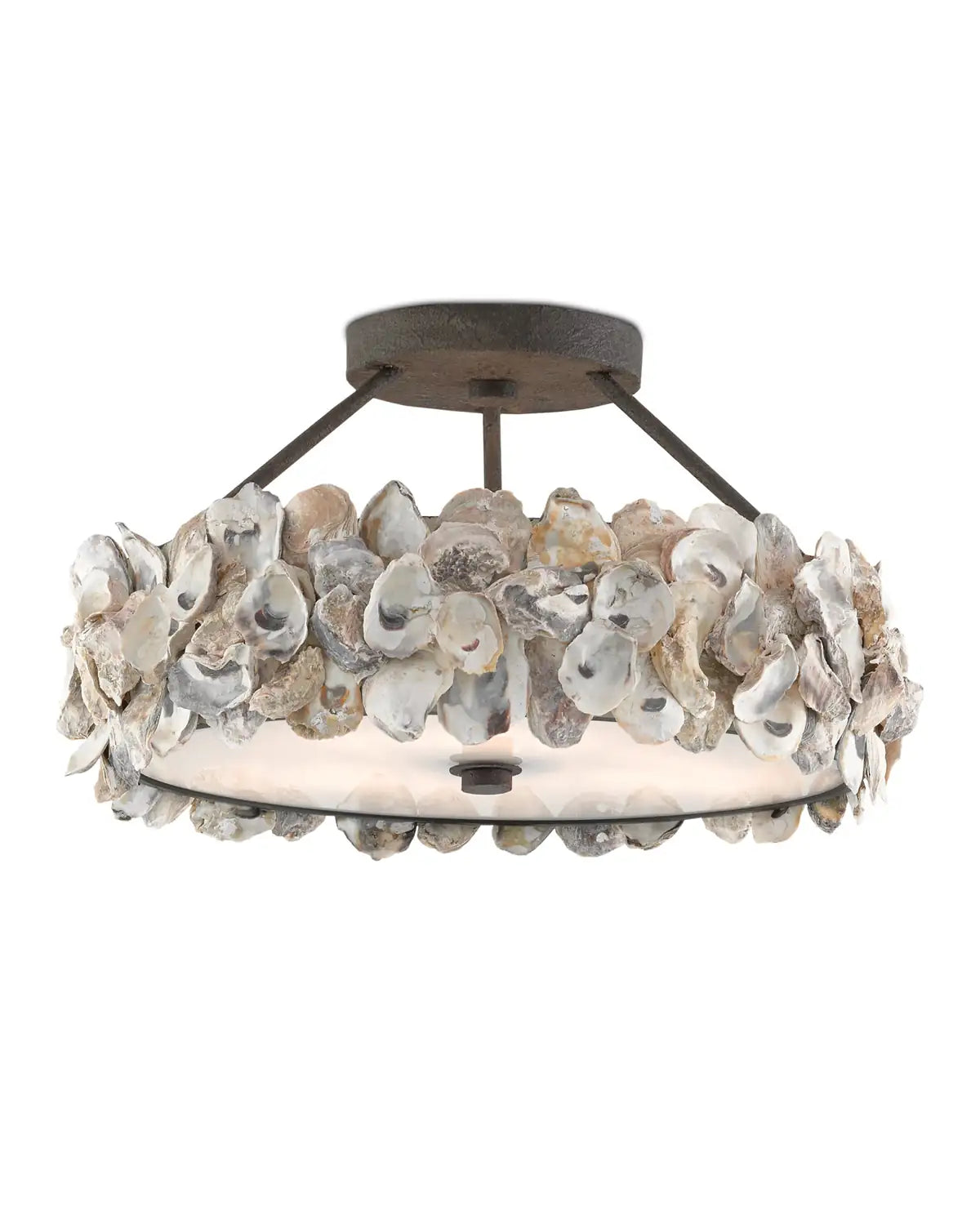 CURREY & COMPANY, OYSTER SHELL SEMI-FLUSH MOUNT, SEMI FLUSH MOUNT LIGHT