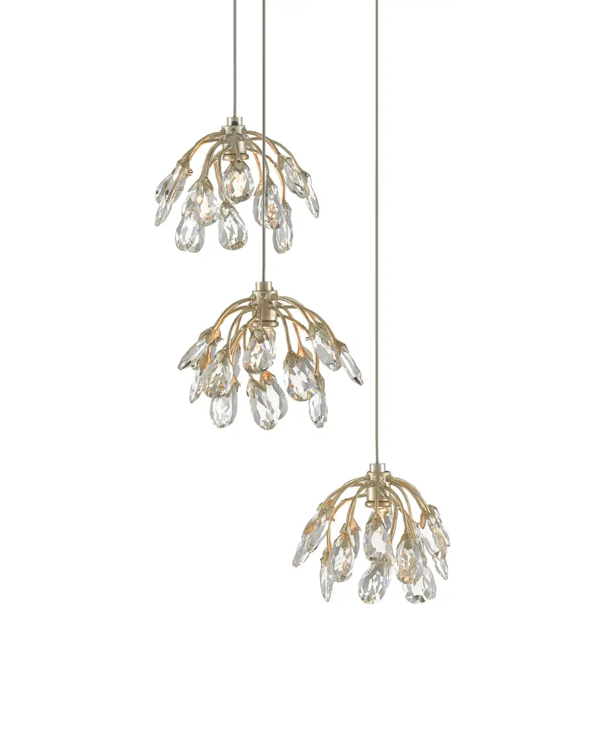 CURREY & COMPANY, CRYSTAL BUD MULTI-DROP PENDANT, PENDANT LIGHT