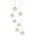CURREY & COMPANY, CRYSTAL BUD MULTI-DROP PENDANT, PENDANT LIGHT