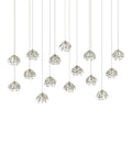 CURREY & COMPANY, CRYSTAL BUD LINEAR MULTI-DROP PENDANT, PENDANT LIGHT