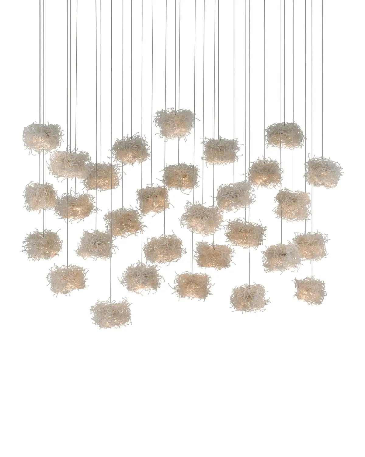 CURREY & COMPANY, BIRDS NEST LINEAR MULTI-DROP PENDANT, PENDANT LIGHT