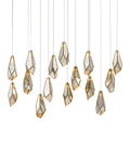 CURREY & COMPANY, GLACE MIRROR LINEAR MULTI-DROP PENDANT, PENDANT LIGHT
