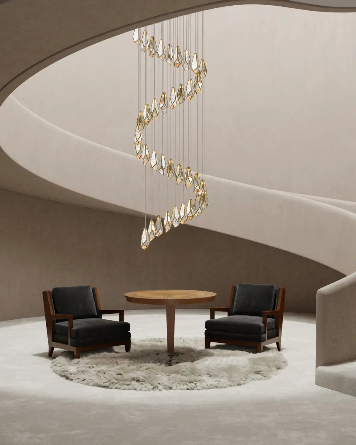 CURREY & COMPANY, GLACE MIRROR MULTI-DROP PENDANT, PENDANT LIGHT