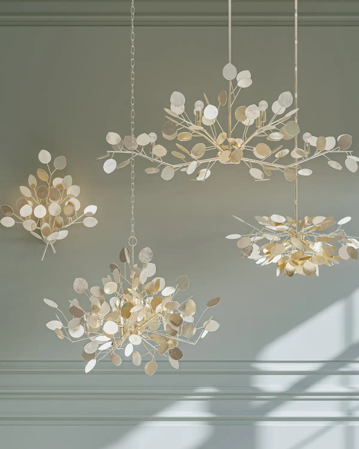 CURREY & COMPANY, LUNARIA CHANDELIER, CHANDELIER LIGHT