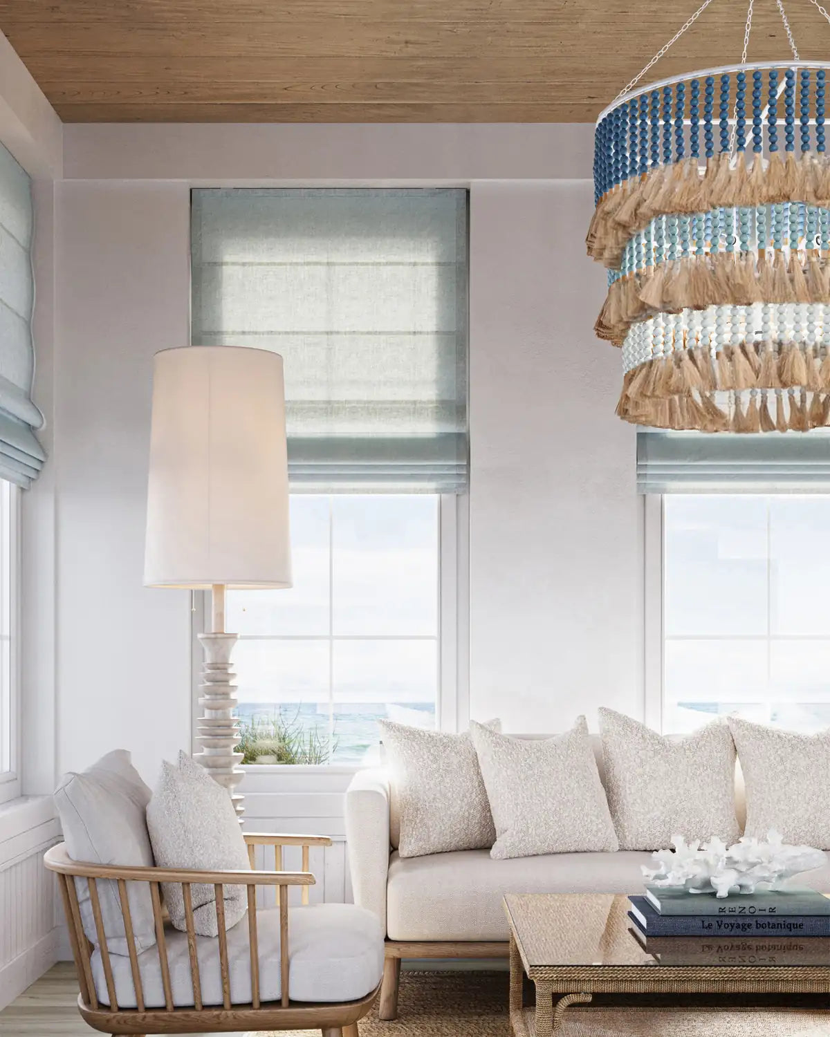 CURREY & COMPANY, ST. BARTS BLUE CHANDELIER, CHANDELIER LIGHT