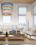 CURREY & COMPANY, ST. BARTS BLUE CHANDELIER, CHANDELIER LIGHT