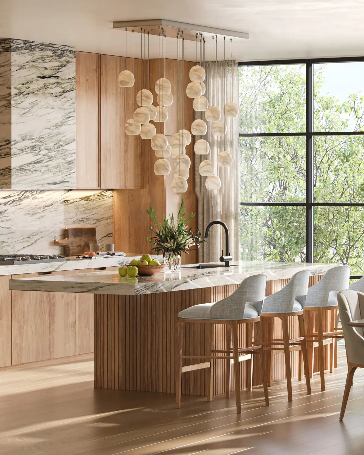CURREY & COMPANY, LAZIO LINEAR MULTI-DROP PENDANT, PENDANT LIGHT