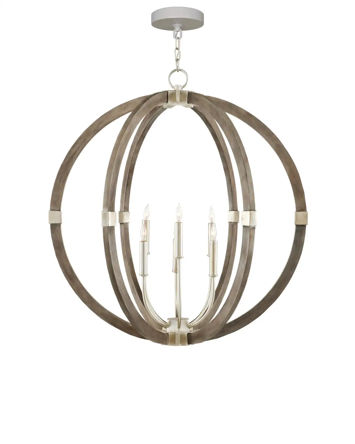 CURREY & COMPANY BASTIAN GRAY ORB CHANDELIER | 9000-0941