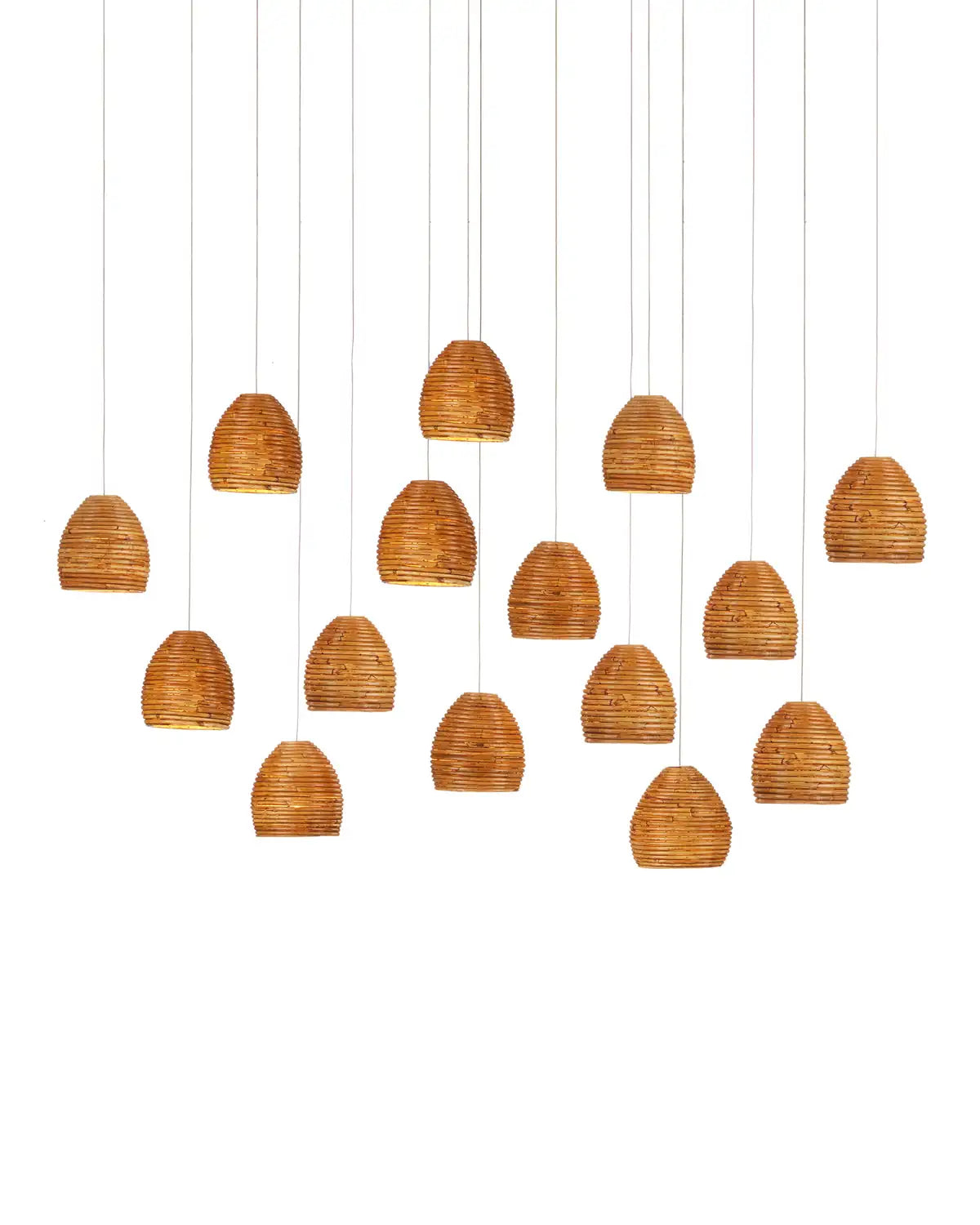 CURREY & COMPANY, BEEHIVE LINEAR MULTI-DROP PENDANT, PENDANT LIGHT