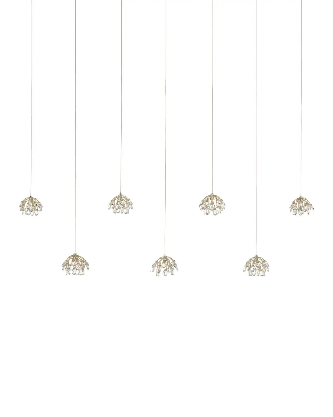 CURREY & COMPANY, CRYSTAL BUD LINEAR MULTI-DROP PENDANT, PENDANT LIGHT