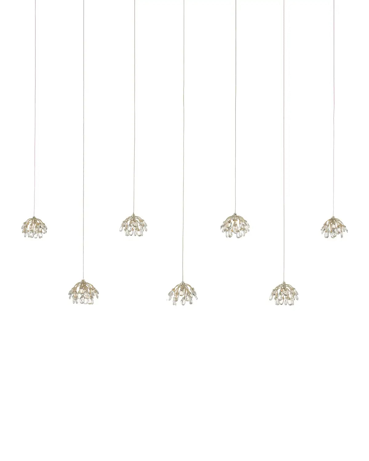 CURREY & COMPANY, CRYSTAL BUD LINEAR MULTI-DROP PENDANT, PENDANT LIGHT