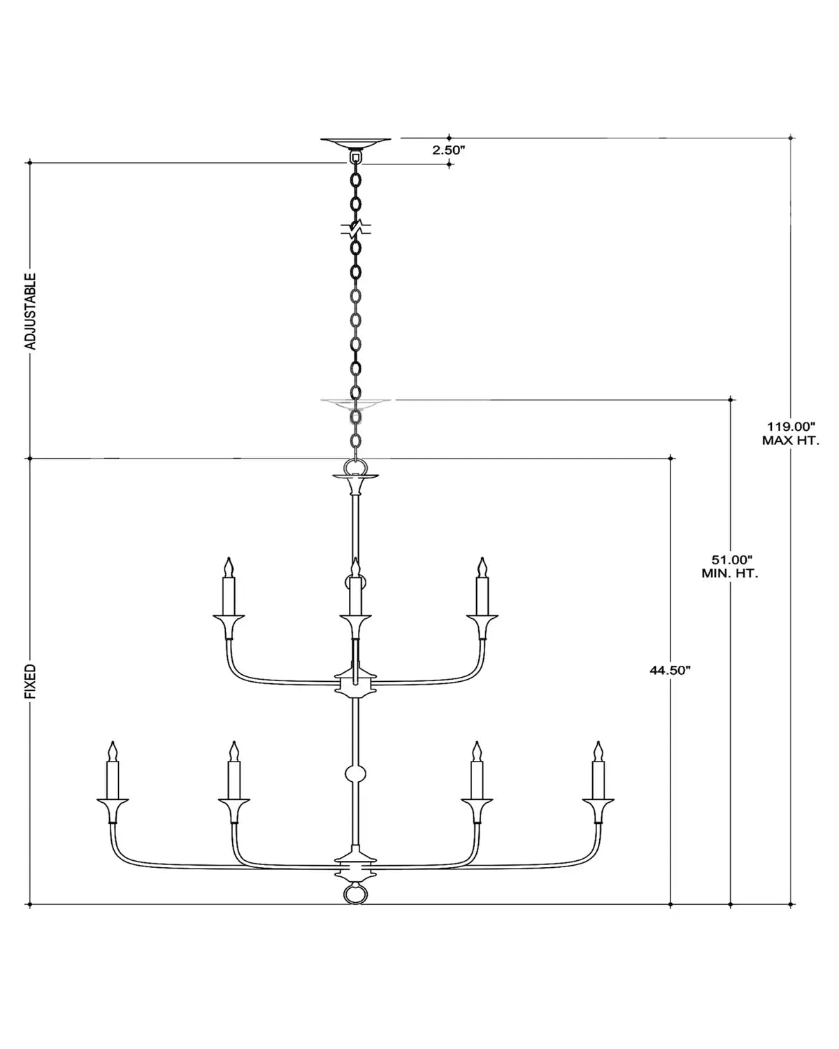 CURREY & COMPANY, NOTTAWAY TWO-TIER CHANDELIER, CHANDELIER LIGHT