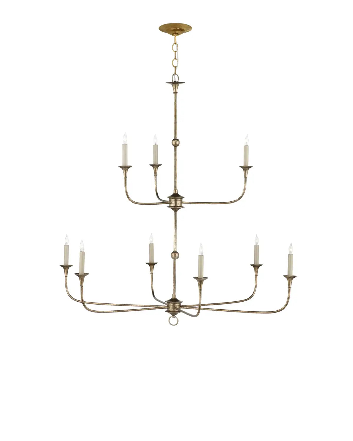 CURREY & COMPANY, NOTTAWAY TWO-TIER CHANDELIER, CHANDELIER LIGHT
