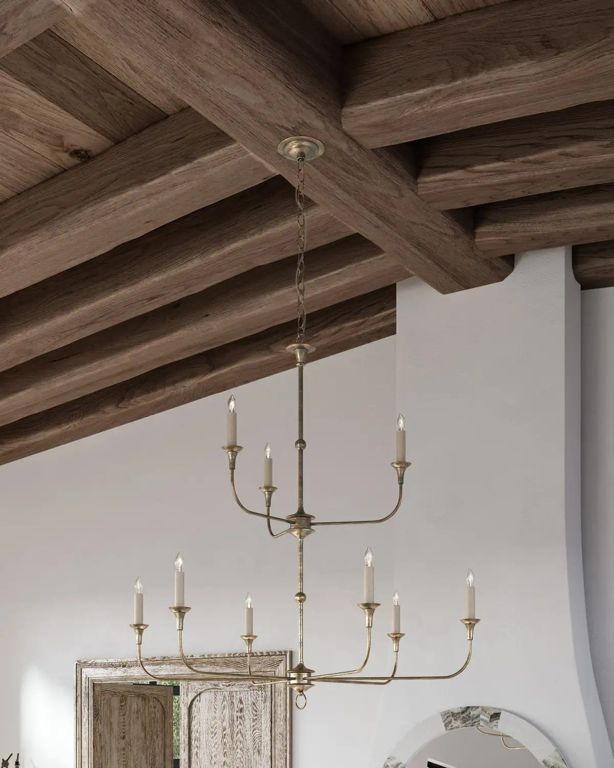 CURREY & COMPANY, NOTTAWAY TWO-TIER CHANDELIER, CHANDELIER LIGHT