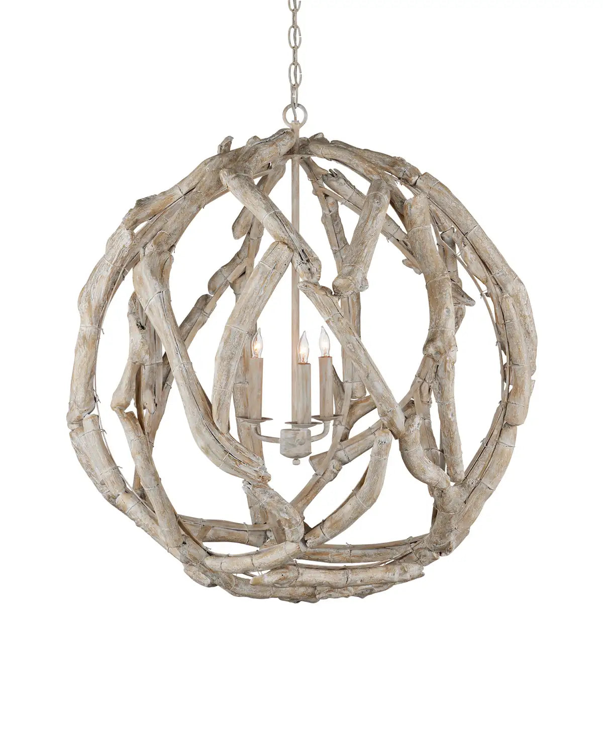 CURREY & COMPANY, DRIFTWOOD ORB CHANDELIER, CHANDELIER LIGHT