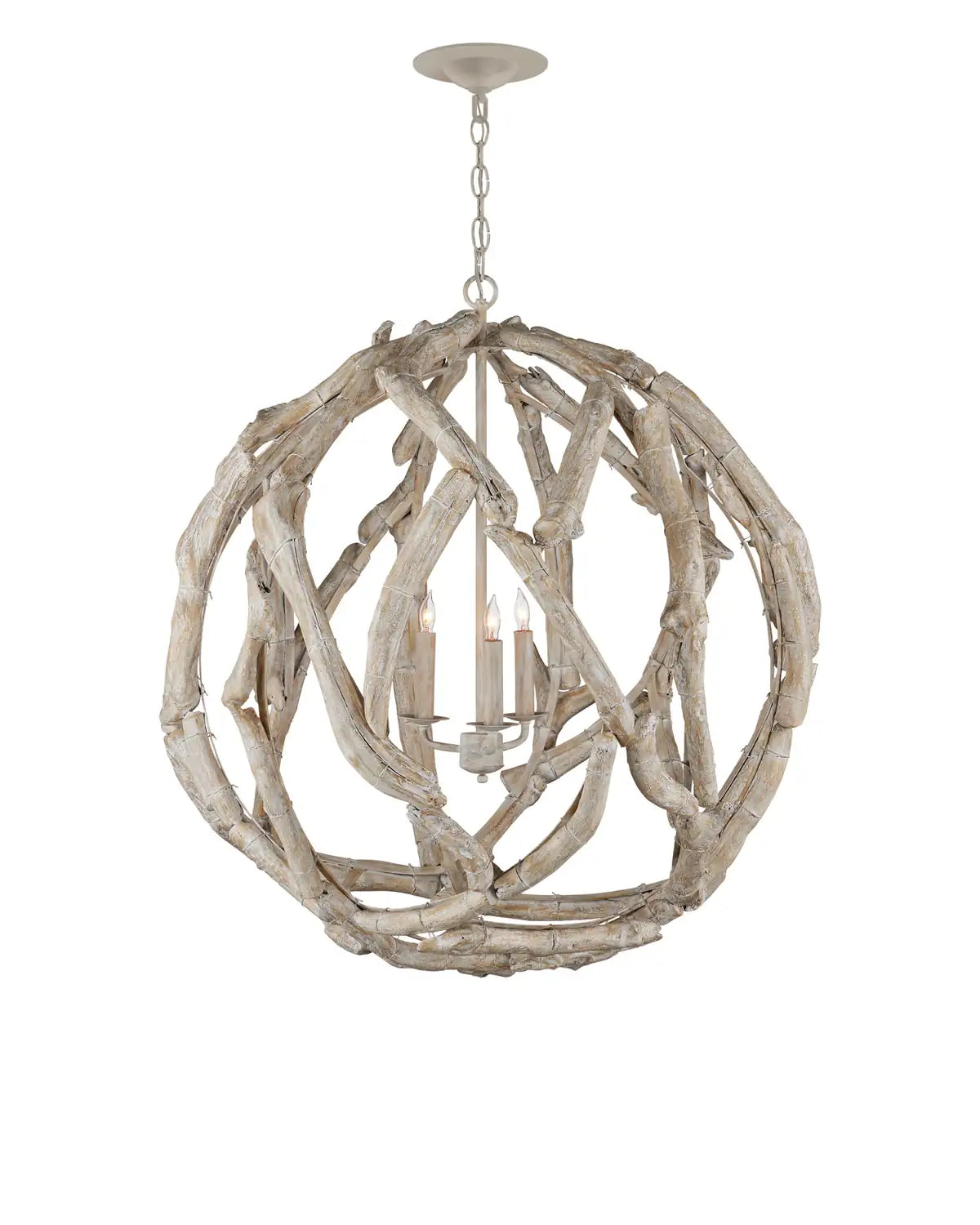 CURREY & COMPANY, DRIFTWOOD ORB CHANDELIER, CHANDELIER LIGHT
