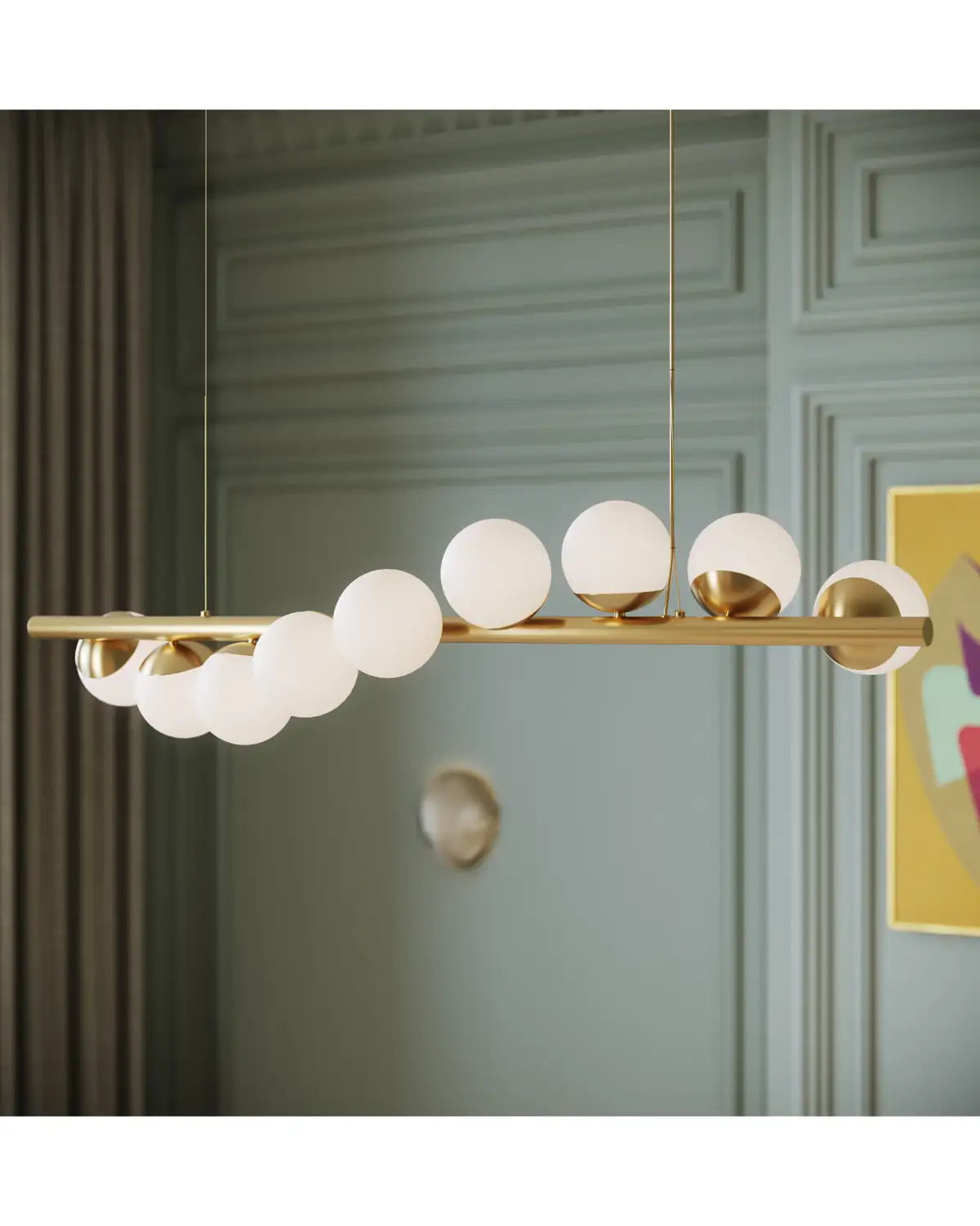 CURREY & COMPANY, BARCAROLLE LINEAR CHANDELIER, CHANDELIER LIGHT