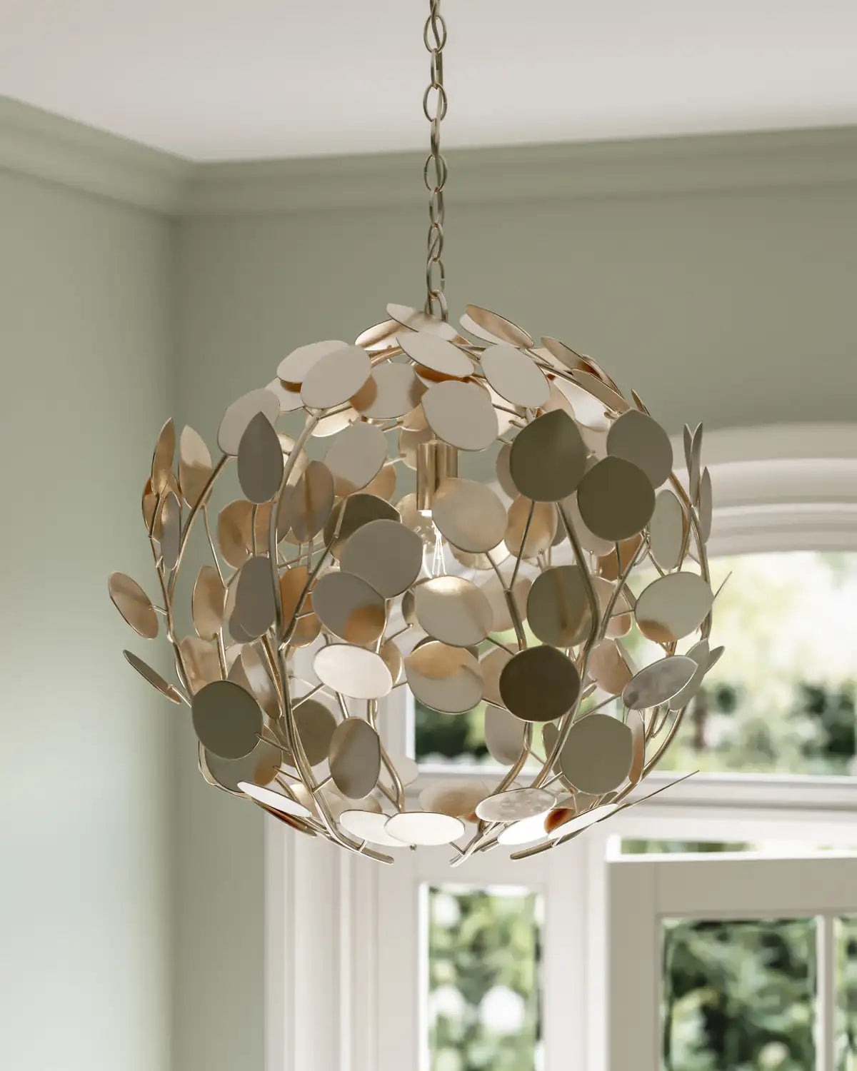 CURREY & COMPANY, LUNARIA ORB CHANDELIER, CHANDELIER LIGHT
