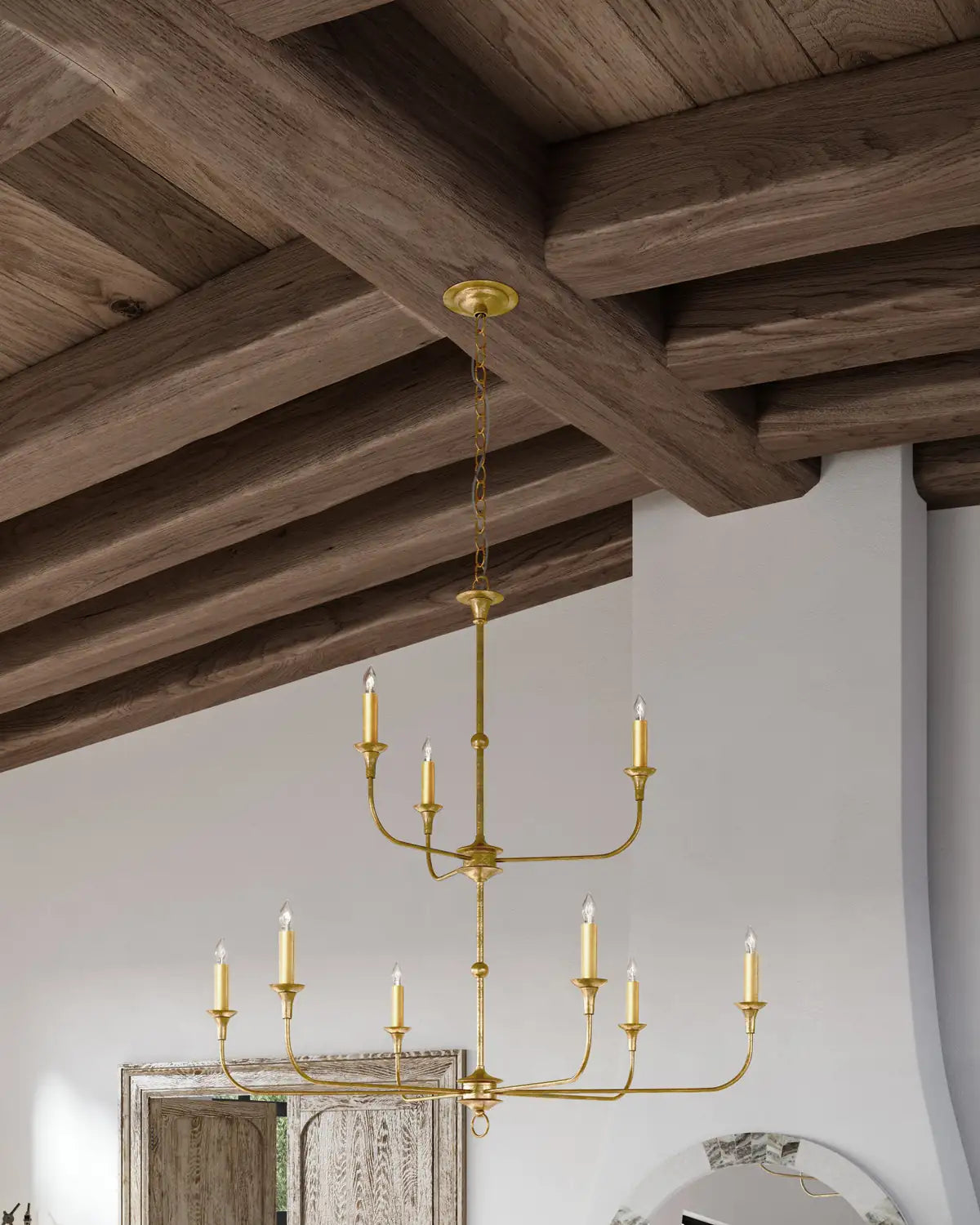 CURREY & COMPANY, NOTTAWAY TWO-TIER CHANDELIER, CHANDELIER LIGHT