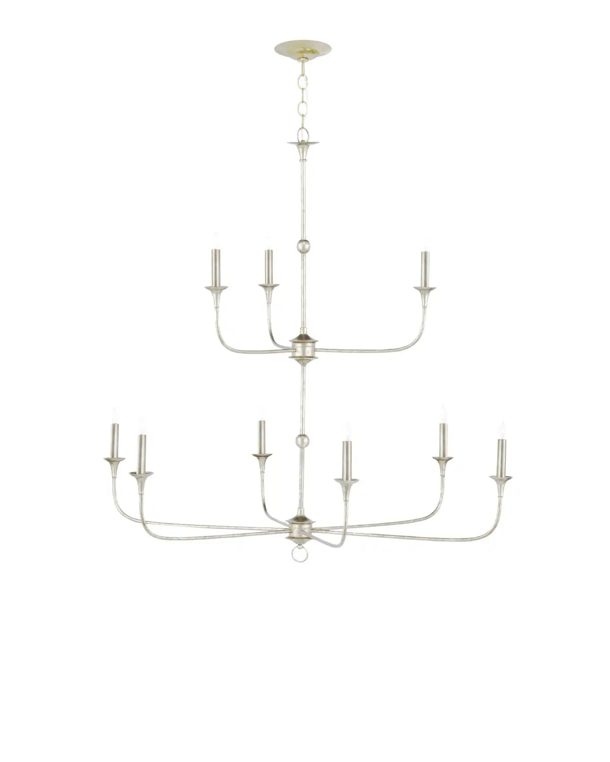 CURREY & COMPANY, NOTTAWAY TWO-TIER CHAMPAGNE CHANDELIER, CHANDELIER LIGHT