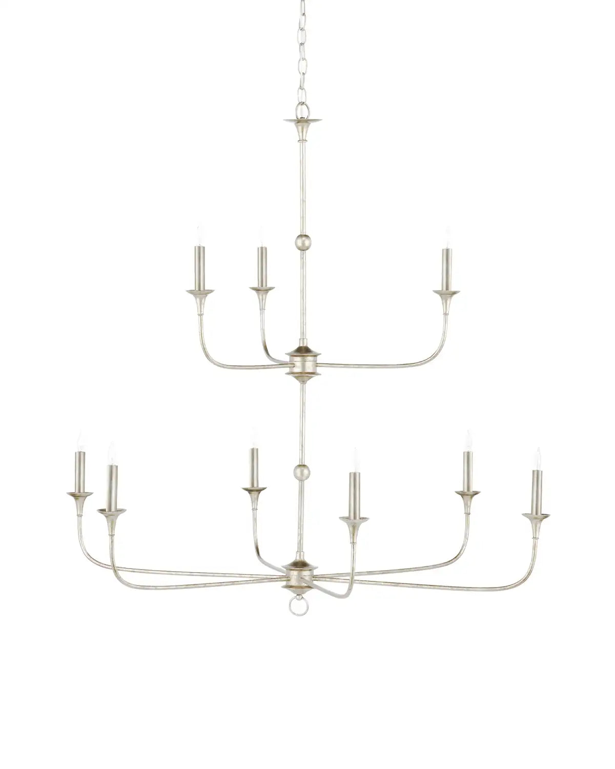 CURREY & COMPANY, NOTTAWAY TWO-TIER CHAMPAGNE CHANDELIER, CHANDELIER LIGHT