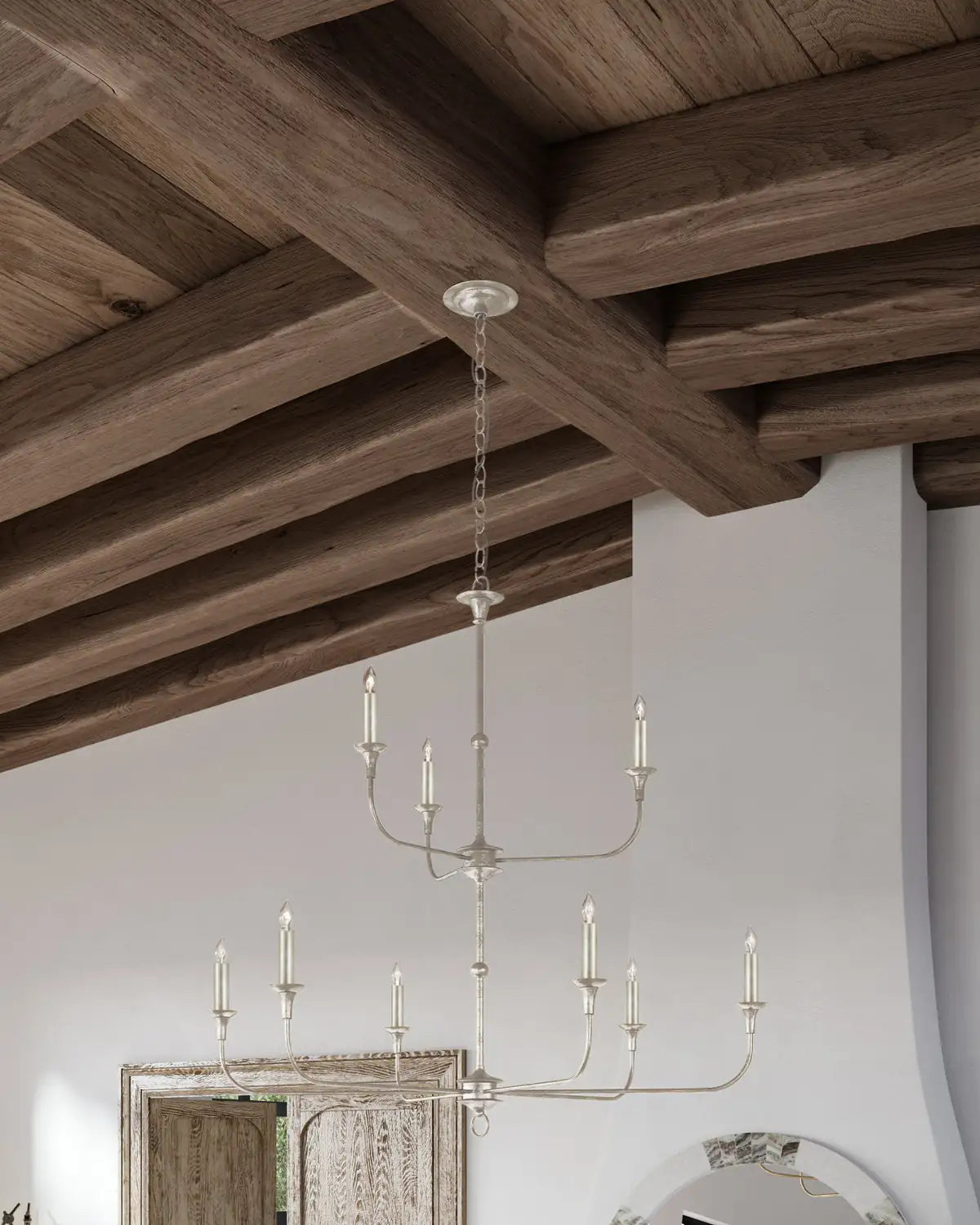 CURREY & COMPANY, NOTTAWAY TWO-TIER CHAMPAGNE CHANDELIER, CHANDELIER LIGHT