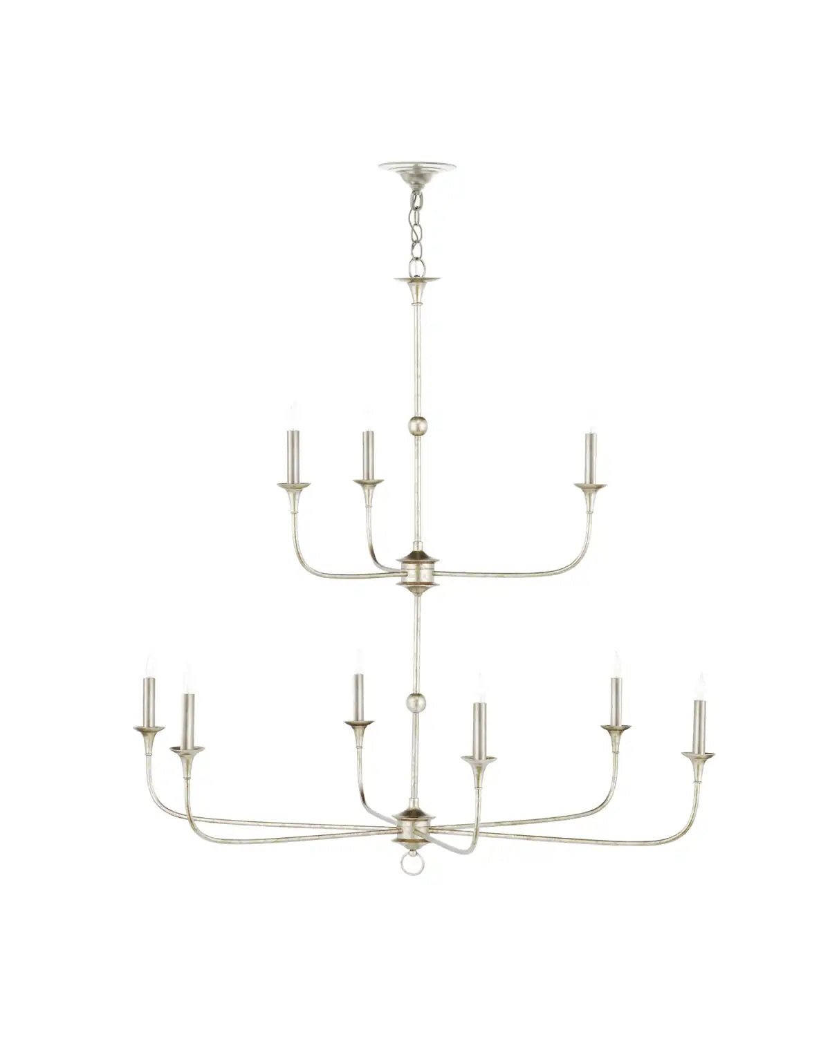 CURREY & COMPANY, NOTTAWAY TWO-TIER CHAMPAGNE CHANDELIER, CHANDELIER LIGHT