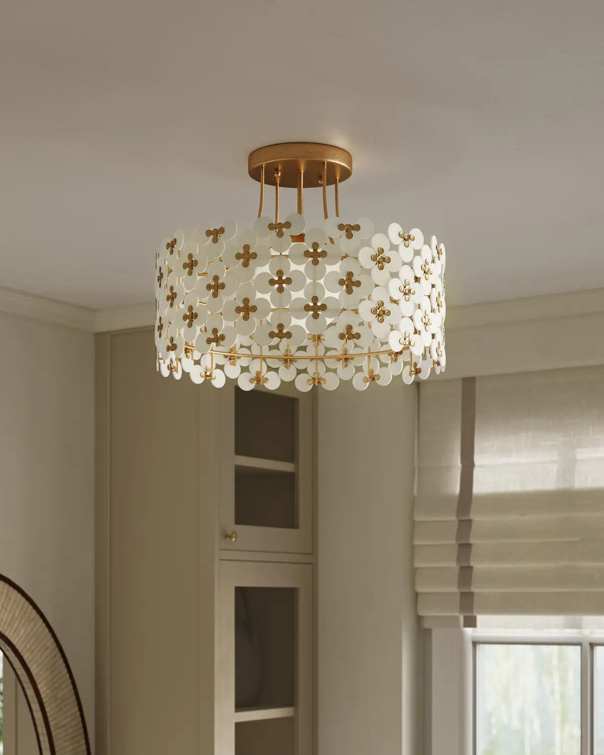 CURREY & COMPANY, SPRING FLOWER SEMI-FLUSH MOUNT, SEMI FLUSH MOUNT LIGHT