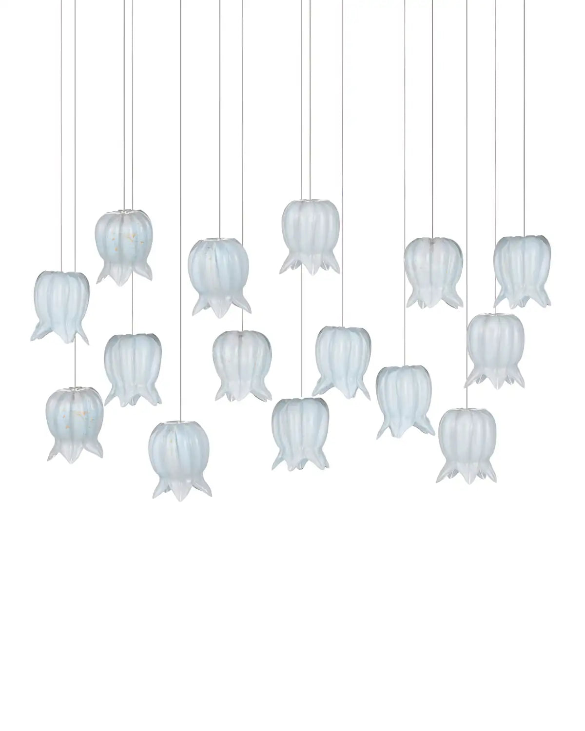 CURREY & COMPANY, POLPO BLUE LINEAR MULTI-DROP PENDANT, PENDANT LIGHT