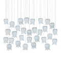 CURREY & COMPANY, POLPO BLUE LINEAR MULTI-DROP PENDANT, PENDANT LIGHT