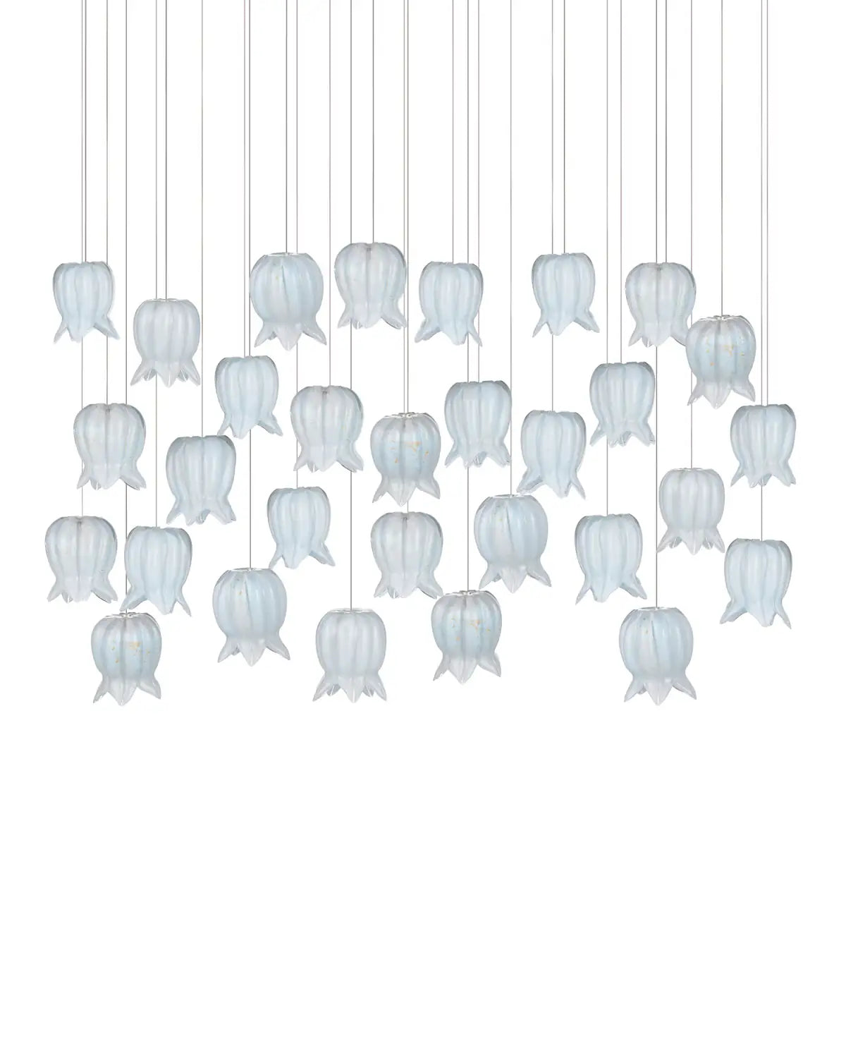 CURREY & COMPANY, POLPO BLUE LINEAR MULTI-DROP PENDANT, PENDANT LIGHT